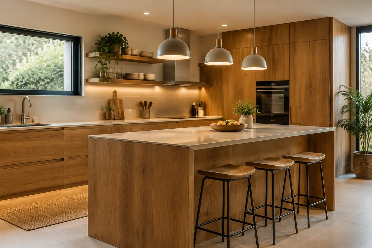 Quel éclairage choisir pour une cuisine avec des meubles en bois ?